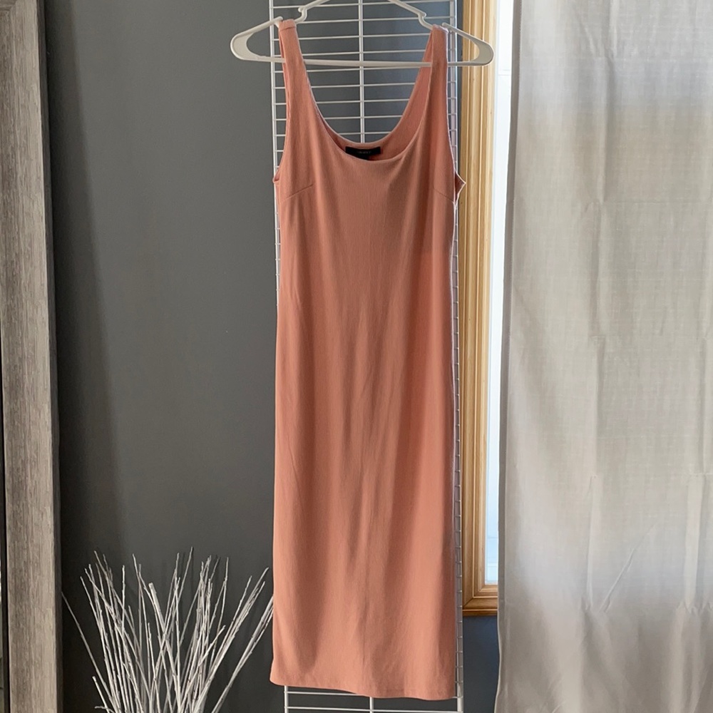 Light pink coral midi dress